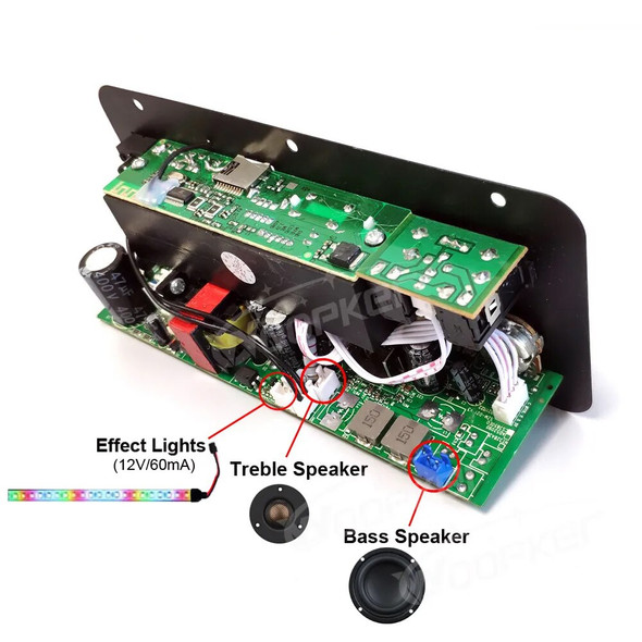 Woopker 60-200W Bluetooth Amplifier Board Subwoofer AMP for Home Audio/ Car/ Truck/ RV/ Camper USB FM Radio TF Player