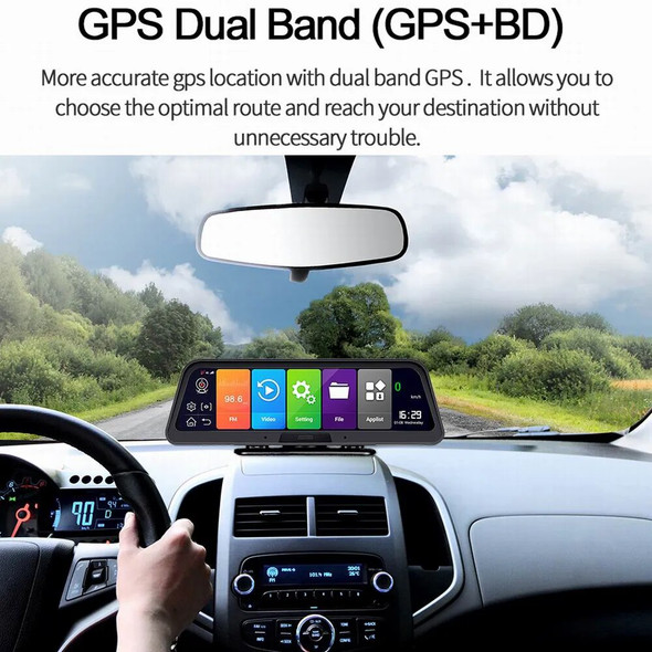 Factory Direct 4G Adas Android Rear View Mirror Dvr Dual Lens Driving Recorder Q98 Full HD 10" GPS Car Navigation Camera HUD