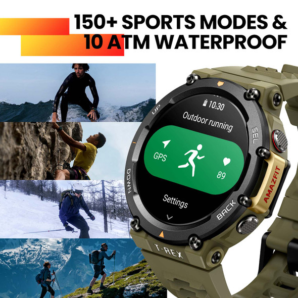 New Global Version Amazfit T Rex 2 Outdoor Smartwatch 150+Built-in Sports Modes 24-day Battery Life Smart Watch For Android iOS New Global Version Amazfit T Rex 2 Outdoor Smartwatch 150+Built-in Sports Modes 24-day Battery Life Smart Watch For Android iOS