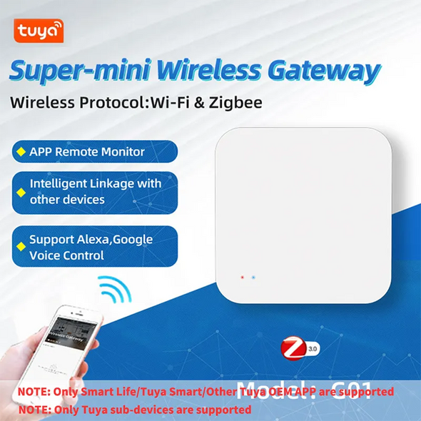 Tuya Zigbee 3.0 Gateway HUB Wireless Smart Home Bridge Smart Life Remote Control Zigbee Protocol Works With Alexa Google Home