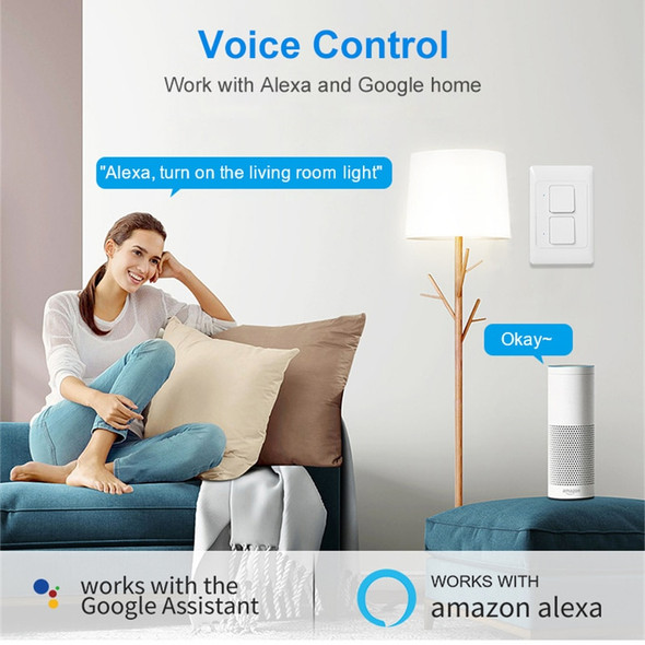 Tuya WiFi Smart Light Switch Wireless Push Button Switches 100-240V 1/2/3 Gang Lamp Controler Support Timing Alexa Google Home