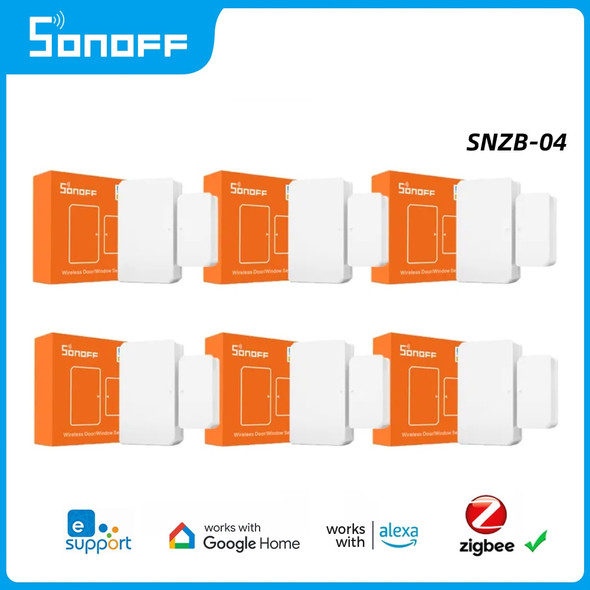 1-10pcs SONOFF SNZB-04 Zigbee Door Window Alarm Sensor For eWelink Smart Security ZBBridge Required Work With Alexa Google Home