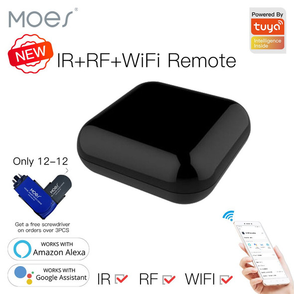 MOES WiFi RF IR Universal Remote Controller RF Appliances Appliances Tuya Smart Life App Voice Control Via Alexa Google Home