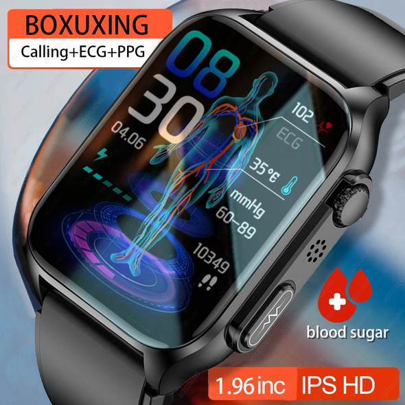 2023 New Blood Glucose Smart Watch Men Bluetooth Call Watches Thermometer Heart Rate Sleep Monitoring Sport Smartwatch For Men's