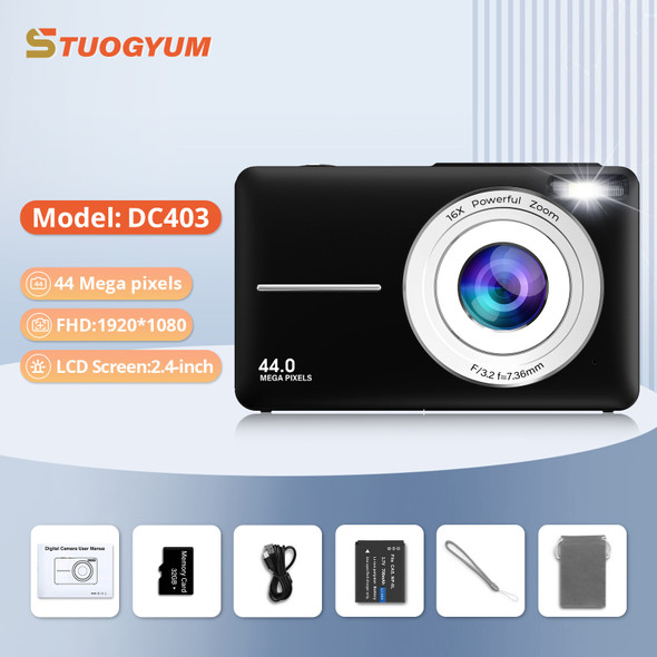 Digital Camera Children Camera for Children Camcorder with 16x Zoom Compact Cameras 1080P 44MP Cameras for Beginner Photography