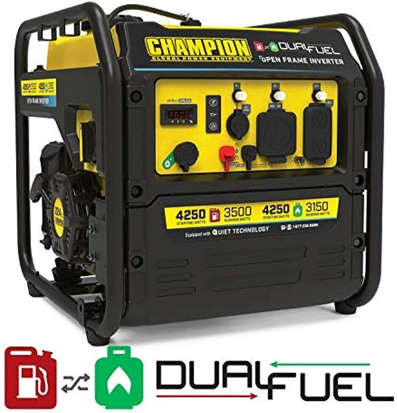 Champion Power Equipment 200914 4250-Watt Open Frame Inverter Generator, Dual Fuel Technology
