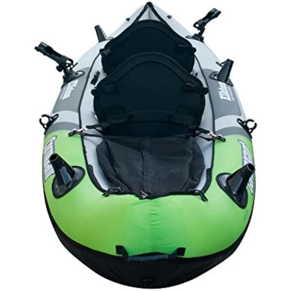 Elkton Outdoors Cormorant 2 Person Tandem Inflatable Fishing Kayak Includes 2Active Fishing Rod Holder Mounts 2 Aluminum Paddles