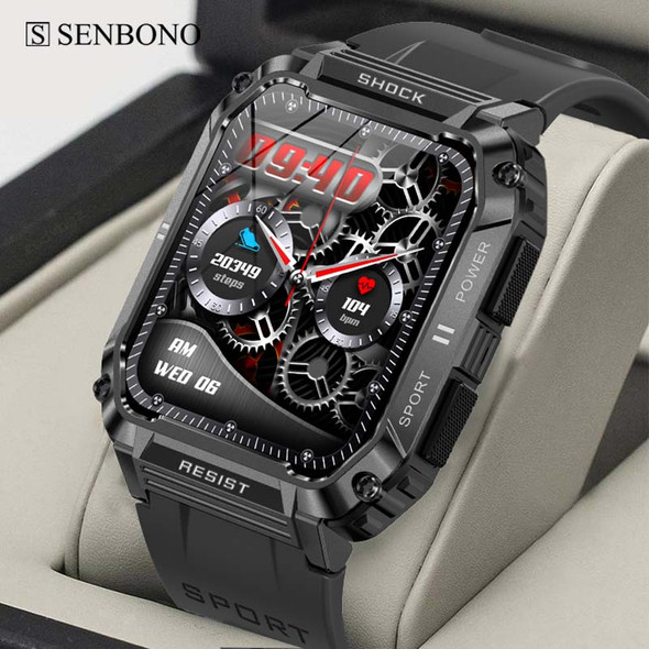 SENBONO 2023 New Men Smartwatch 1.95 Inch Screen Bluetooth Call Dial Custom Sport Waterproof Smart Watch for Men Women