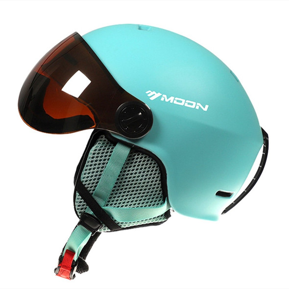 MOON-Skiing Helmet with Integrally Molded Goggles, PC and EPS, High Quality, Outdoor Sports, Ski Snowboard and Skateboard