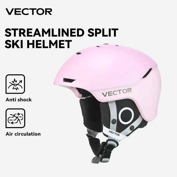 VECTOR Ski Helmet Men Women Removable Anti-collision Streamline Split Ski Helmet