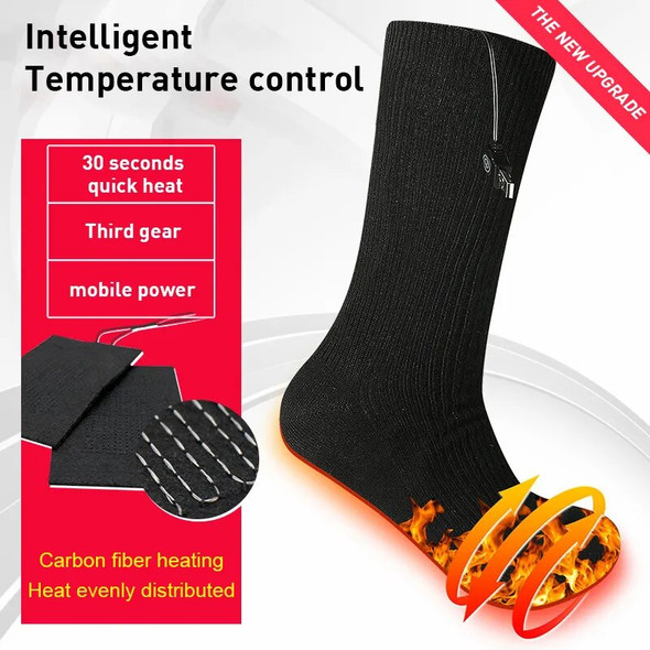 Electric Heater Socks Foot Warmer Winter Thermal USB Recharging Heating Sock Men Women Sport Running Warmth Thicken Socks