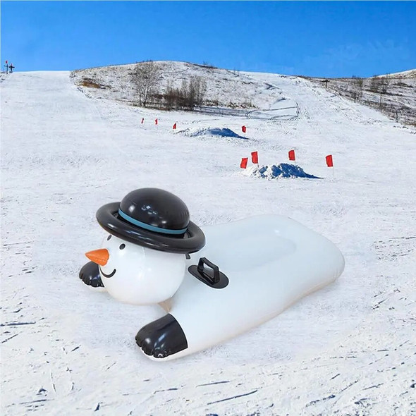 Snow Snowman Inflatable Thicken Reusable Tube Lovely Sled Sport Circle Wear-resistant Cold-resistant Handle Outdoor