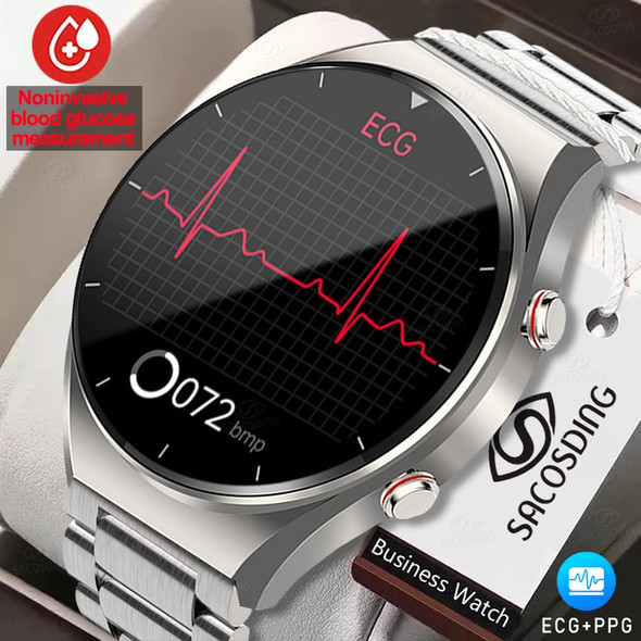 Healthy Blood Sugar Smart Watch Men ECG+PPG Precise Body Temperature Heart Rate Monitor Smartwatch HRV Blood Pressure Watch 2023