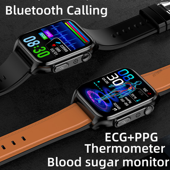 New ECG Blood Sugar Smart Watch for Men Bluetooth Call Blood Glucose Blood Pressure Body Temperature Measurement Smartwatch 2023