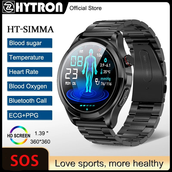 2023 New Blood Sugar ECG+PPG Smart Watch Men Bluetooth Call  Blood Oxygen Heart Rate Blood Pressure Health Waterproof Smartwatch