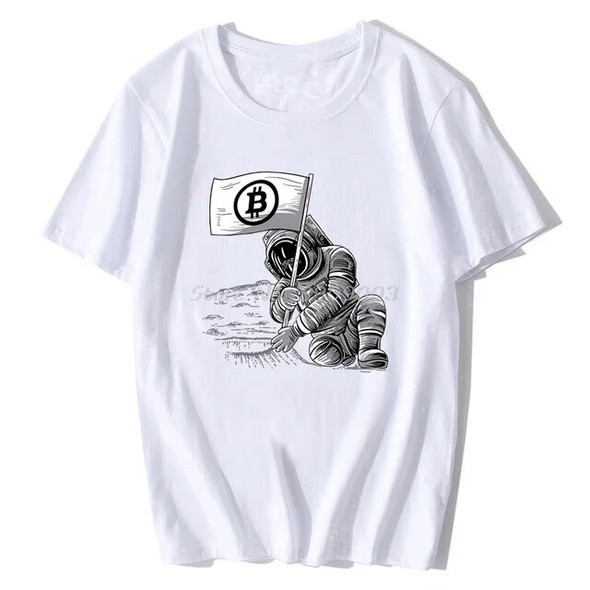 Crypto Cryptocurrency Bitcoin BTC Miner Tshirt Classic Graphic Men's Streetwear Tops Cotton O-Neck T Shirt Funny Tees