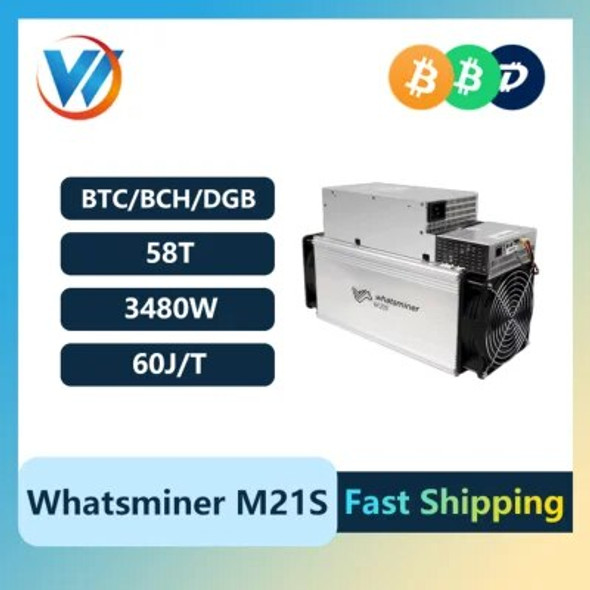 Free Shipping Renew WhatsMiner M21S 58T 60W Asic Miner Bitcoin Mining Machine Crypto Btc