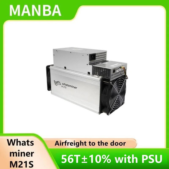 Used Bitcoin Miner WhatsMiner M21S 56TH/s±10% BTC BCH Asic Miner with PSU more Economic Than M20S M31S antminer S19 S17