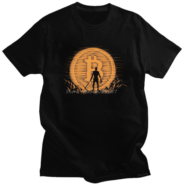 Bitcoin Mining T Shirt For Men Cotton Casual T-shirt