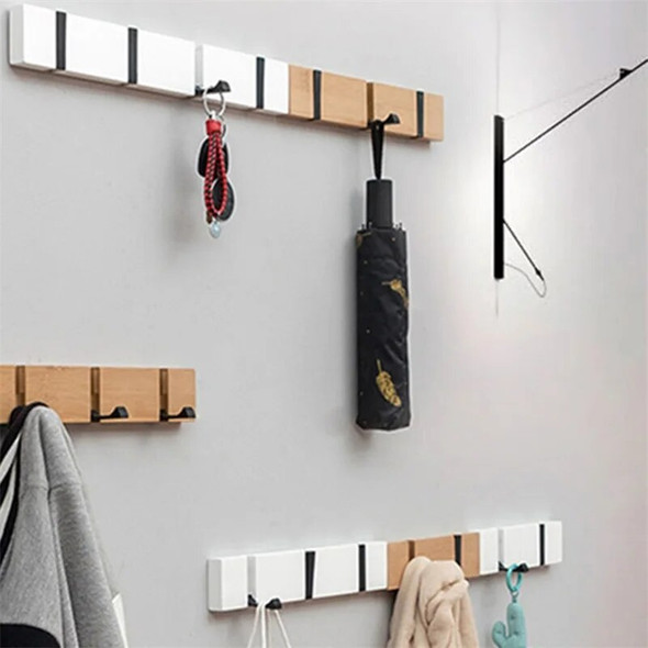 Foldable Coat Rack Bamboo Hallway Hat Hook Hanger Bedroom Door Wall-Mounting Hook
