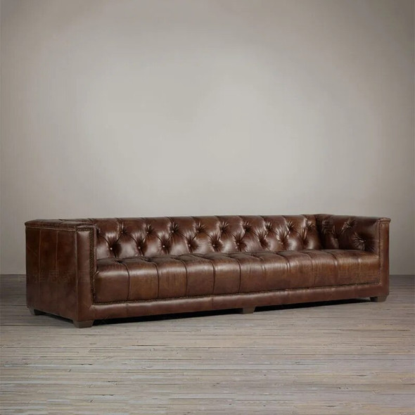 living room Sofa set диван мебель кровать muebles de sala chesterfield oil wax real genuine leather sofa cama puff asiento sala