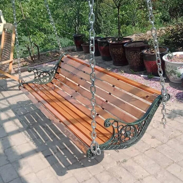 Swing hanging chair outdoor home balcony courtyard leisure adult children double rocking chair leisure solid wood swing.