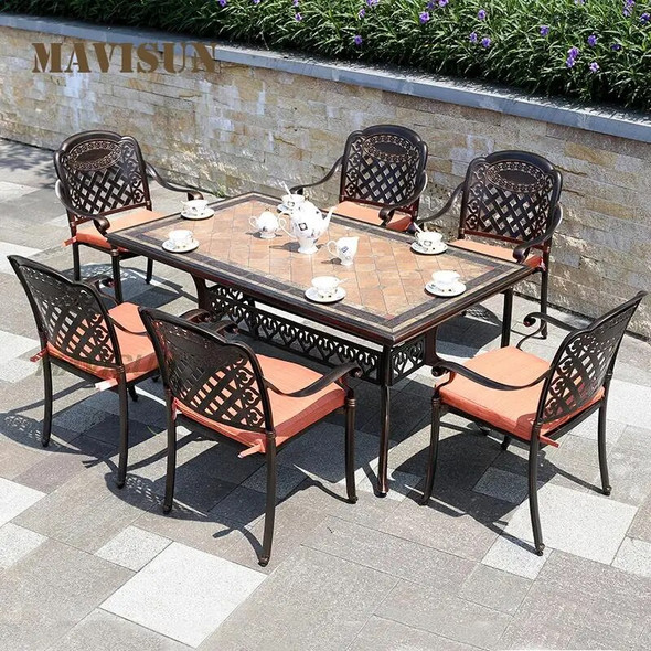 Custom Outdoor Garden Dining Sets Aluminum Long Table