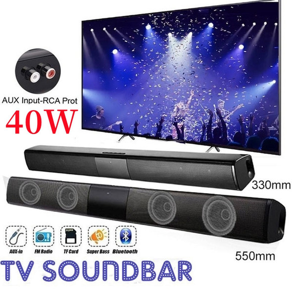 40W TV Soundbar Wired and Wireless Bluetooth Speaker Home Cinema Sound System Stereo Surround with FM Radio Music Center boombox 40W TV Soundbar Wired and Wireless Bluetooth Speaker Home Cinema Sound System Stereo Surround with FM Radio Music Center boombox