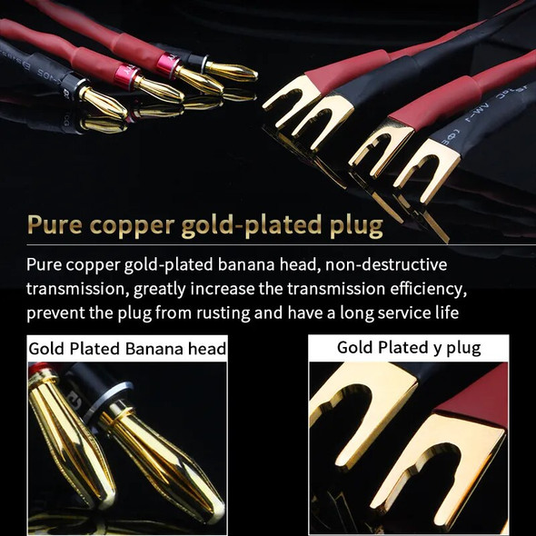A pair HIFI Speaker audio Cable High Quality OFC Speaker Wire For Hi-fi Systems Y Plug Banana Plug Speaker Cable A pair HIFI Speaker audio Cable High Quality OFC Speaker Wire For Hi-fi Systems Y Plug Banana Plug Speaker Cable