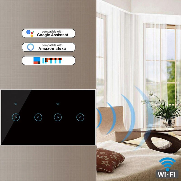 1~5PCS Smart Light Touch Switch ,EU Standard 1/2/3/4/5/6 Gang WiFi Wall Switch,Tuya Voice Control Work with Alexa, Home