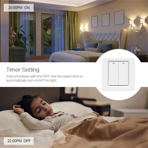 1~5PCS Meross Smart Light Switch WiFi Wall Switch Push Button 1 Way Switch Work with HomeKit Alexa Assistant