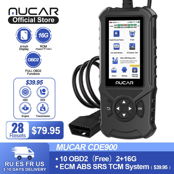 MUCAR CDE900 Lifetime Free Obd2 Car Auto Diagnostic Tools OBD2 Scanner Automotivo Code Reader Check Engine PK ELM327