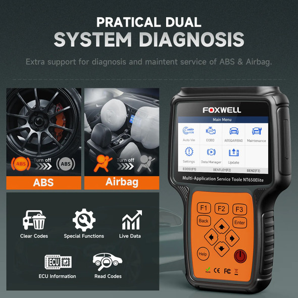 FOXWELL NT650 Elite OBD2 Automotive Scanner SAS A/F OIL EPB BRT DPF 26+ Reset Professional Auto Car Diagnostic Tool OBD2 Scanner FOXWELL NT650 Elite OBD2 Automotive Scanner SAS A/F OIL EPB BRT DPF 26+ Reset Professional Auto Car Diagnostic Tool OBD2 Scanner