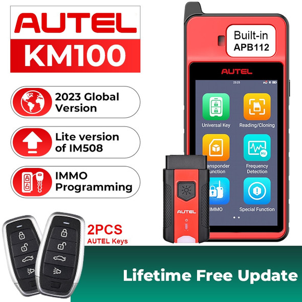 Autel MaxiIM KM100 Key Fob Programmer Immobilizer Tool Key Creation IMMO Learning Chip Read/Write Cloning Frequency Detection