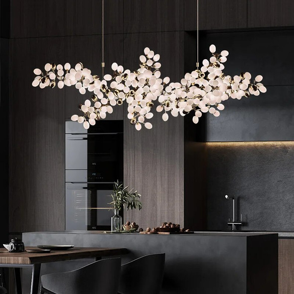 White Luxury Large Glass Pendant Lights Led Home Decor Postmodern Chandelier Creative Lamps Lustres for Villa Foyer Lobby