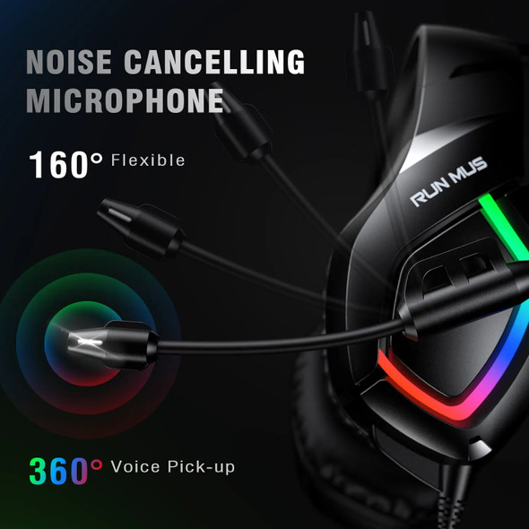 RGB Wired Gaming Headphones 3.5mm Plug Gamer Headset with 7.1 Surround Sound for PC Computer Laptop PS4 PS5 XBox Switch