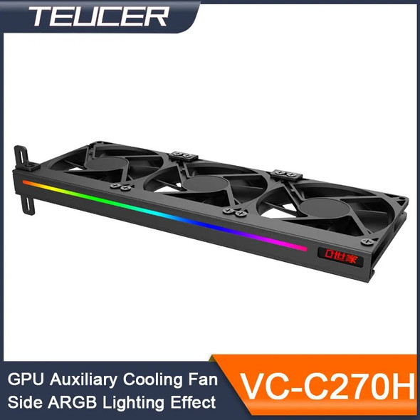 TEUCER VC-C270H 300x100x20mm Universal Side ARGB 5V 3Pin Addressable Headers GPU Silent Cooling Fan for Most Graphics Cards