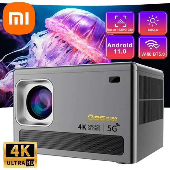 NEW Xiaomi E450 4K Home Projector HD Android 11.0 Dual Band WIFI 6.0 800 ANSI BT5.0 1920*1080P Cinema Outdoor Portable Projector