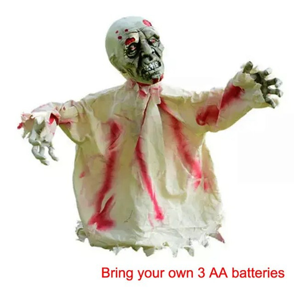 Halloween Decoration Scary Doll Ground Plug-in Large Swing Ghost Voice Control Decoration Horror Prop For Outdoor Garden Decor