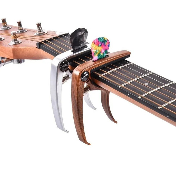 Excellent Metal Guitar Capo Adjustment Clip Guitar Capo for Acoustic Electric Guitars Bass Ukulele with Picks Holder