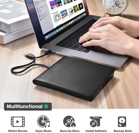 External DVD RW CD Writer Drive Burner Reader Player Optical Drives For MacBook Air Pro M2 M1 Xiaomi HP Dell Notebook Air m1