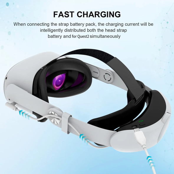 Adjustable Head Strap for Oculus Quest 2 VR Headset Charging Elite Strap 10000mAh Battery for Meta Oculus Quest 2 Accessories