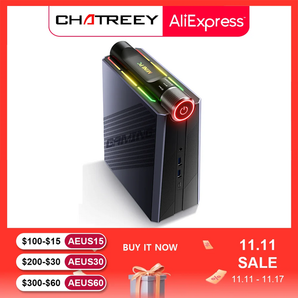 Chatreey AMR5 AM08 Mini PC AMD Ryzen 5 R9 7940HS R7 5700U Gaming Desktop Computer WiFi 6 BT 5.0 Pre-install Windows 11