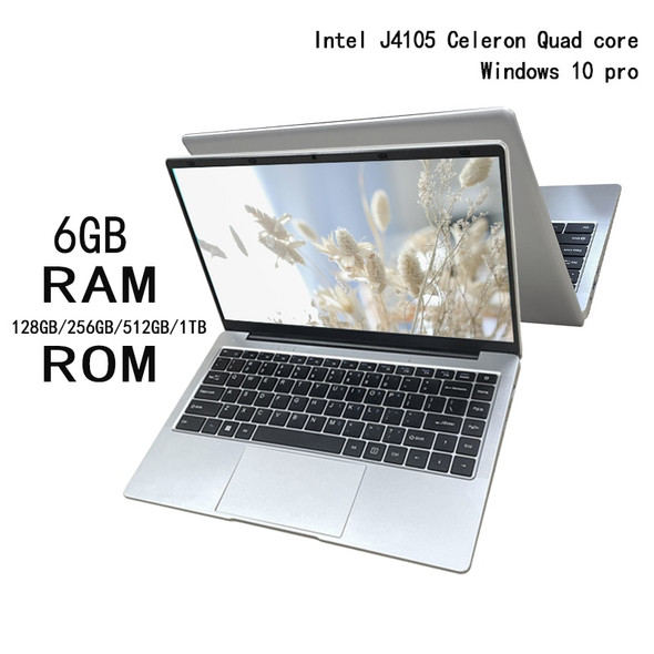 6GB Portable laptop 14.1 " 128GB/256GB/512GB/1TB Windows 10 operating system J4105 Celeron Quad Core Notebook