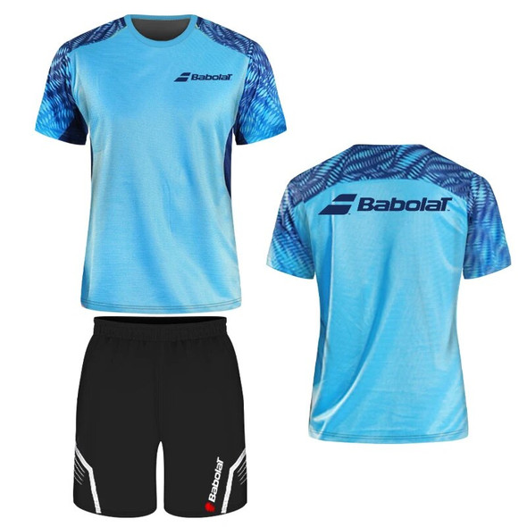 BABOLAT Badminton T-shirt And Shorts Set Tennis Table Tennis Training Wear Summer Outdoor Running Sweatshirt Breathable Light