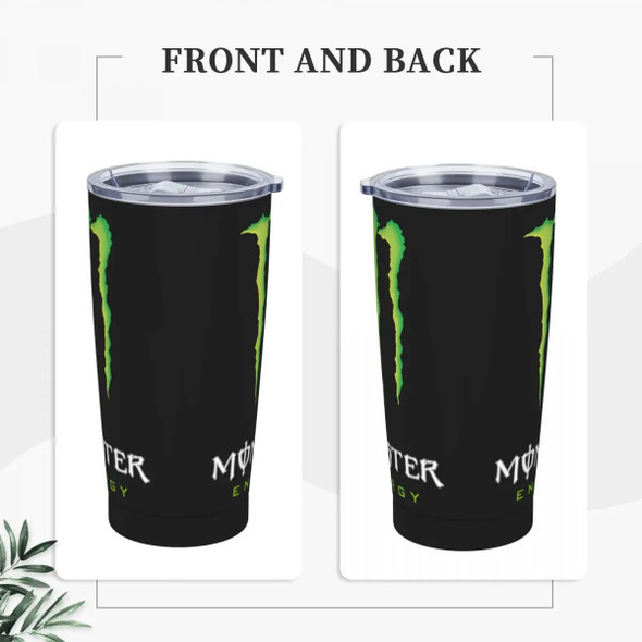 Monsters Drinks Magic Racing Energy Tumbler Vacuum Insulated Travel Coffee Cups Lid Motor Sports Outdoor Mug Water Bottle