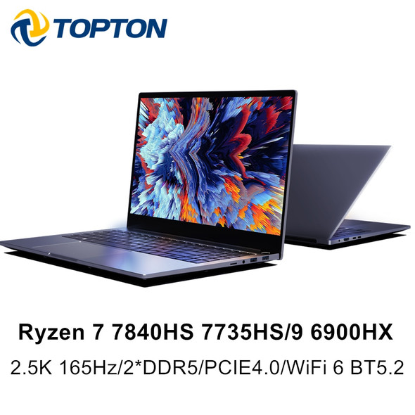 16 Inch Gaming Laptop AMD Ryzen 7 7840HS 7735HS 9 6900HX 2.5K 165Hz 2*DDR5 4800MHz PCIE4.0 Ultraslim Notebook Windows 11 WiFi6