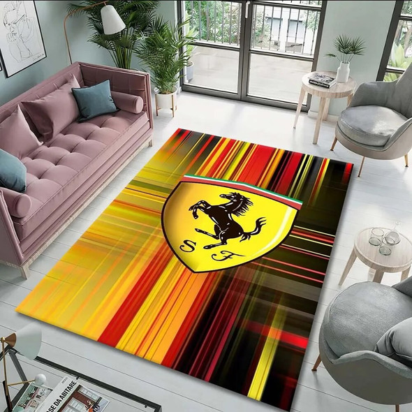 F-Ferrari Pattern Area Rug,Carpet Rug for Living Room Bedroom Sofa Doormat Decoration,Kids Play Non-slip Floor Mat
