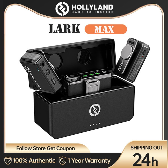 Hollyland Lark Max Professional Wireless Lapel Lavalier Microphone for DSLR Cameras Laptop Live Broadcast Interview Vlog