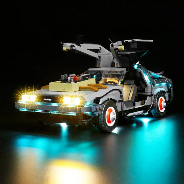 LocoLee LED Light Set For 10300 Creator Delorean Back to the Future Time Machine Car Model Building Blocks Toy Only Lighting Kit